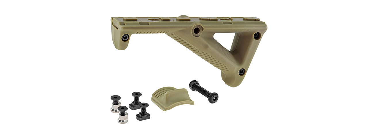 Atlas Custom Works MP Style Angled Foregrip for Picatinny, Keymod, & M-LOK (Tan) - Click Image to Close