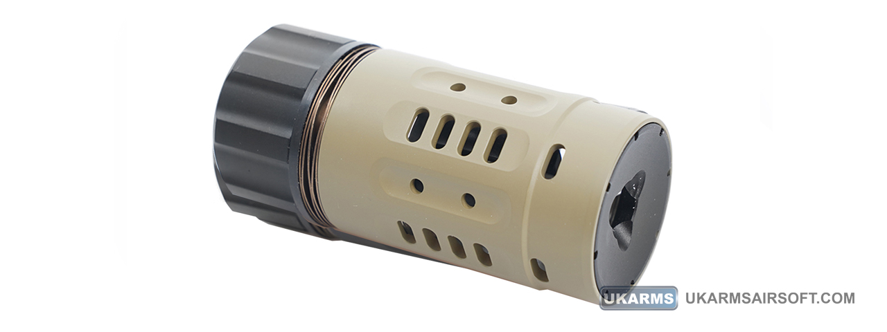 Atlas Custom Works DA Enhanced 14mm CCW Muzzle Brake (Color: Tan) - Click Image to Close