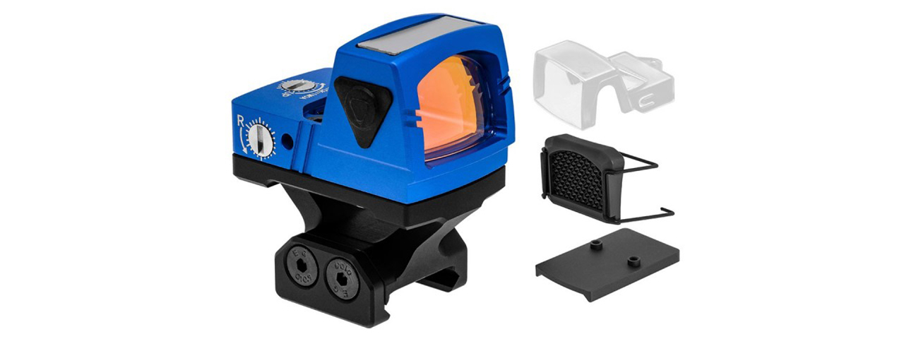Atlas Custom Works xForce Solar Powered Mini Red Dot with Mount (Blue) - Click Image to Close
