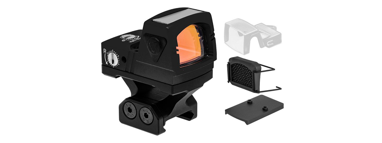 Atlas Custom Works xForce Solar Powered Mini Red Dot with Mount (Black) - Click Image to Close