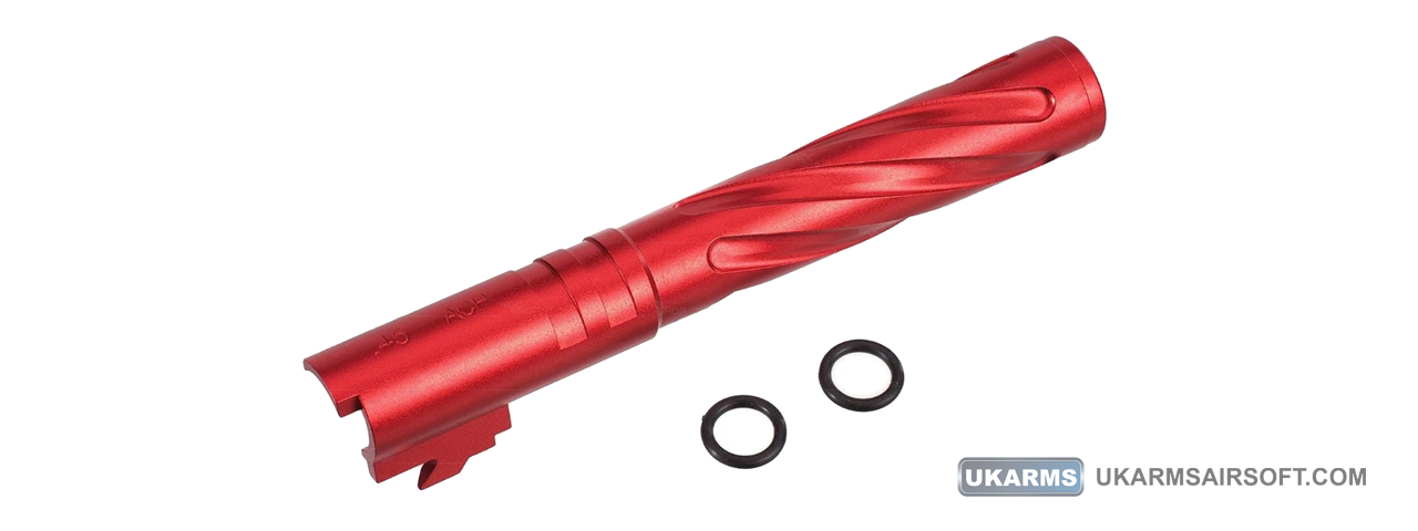 Atlas Custom Works Tornado Aluminum Outer Barrel for TM Hi-Capa 5.1 Airsoft GBB Pistols (Color: Red) - Click Image to Close