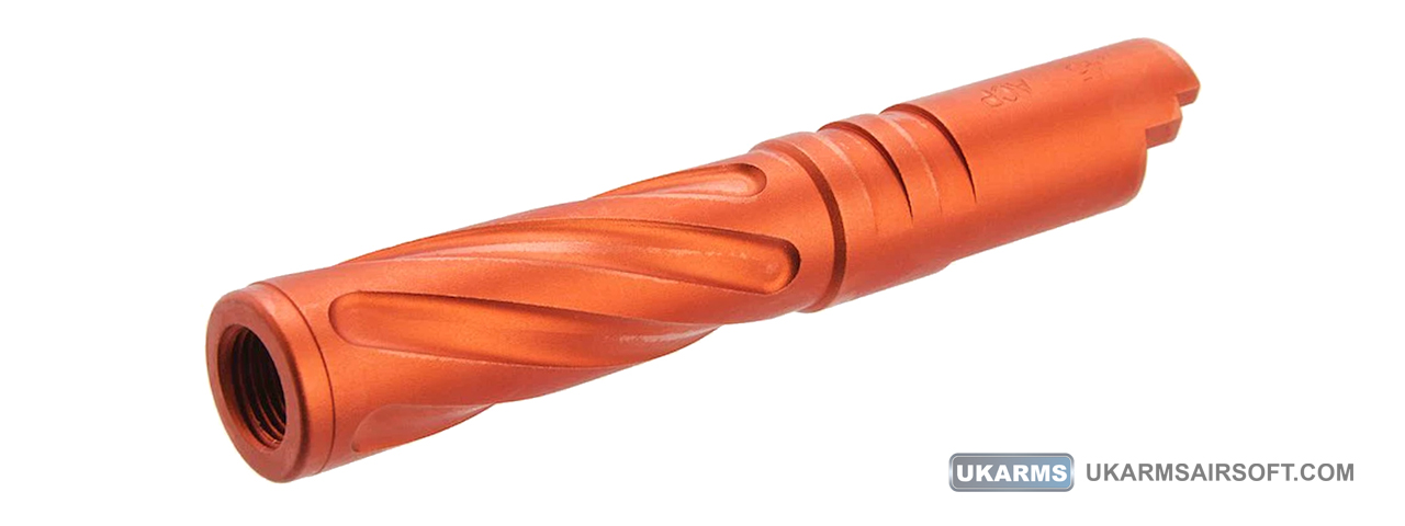 Atlas Custom Works Tornado Aluminum Outer Barrel for TM Hi-Capa 4.3 Airsoft GBB Pistols (Color: Orange) - Click Image to Close