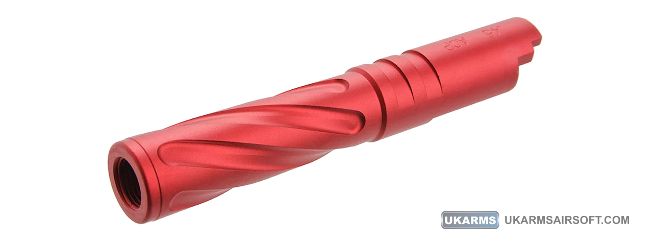 Atlas Custom Works Tornado Aluminum Outer Barrel for TM Hi-Capa 4.3 Airsoft GBB Pistols (Color: Red) - Click Image to Close