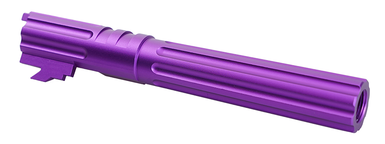 Atlas Custom Works 5.1 Inch Aluminum Straight Fluted Outer Barrel for TM Hicapa M11 CW GBBP (Purple) - Click Image to Close
