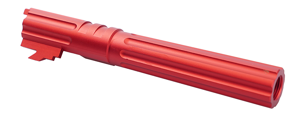 Atlas Custom Works 5.1 Inch Aluminum Straight Fluted Outer Barrel for TM Hicapa M11 CW GBBP (Red) - Click Image to Close