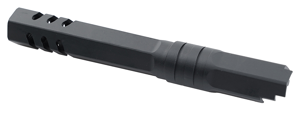 Atlas Custom Works 5.1 Inch Aluminum Hex Outer Barrel for TM Hicapa M11 CW GBBP (Black) - Click Image to Close