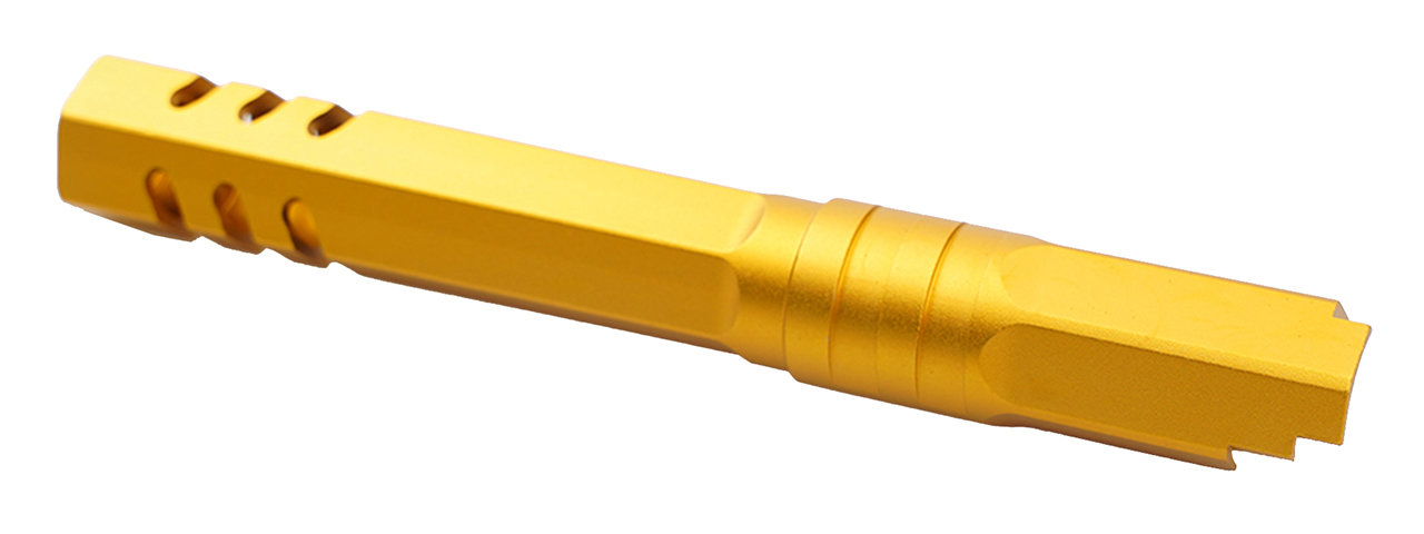 Atlas Custom Works 5.1 Inch Aluminum Hex Outer Barrel for TM Hicapa M11 CW GBBP (Gold) - Click Image to Close