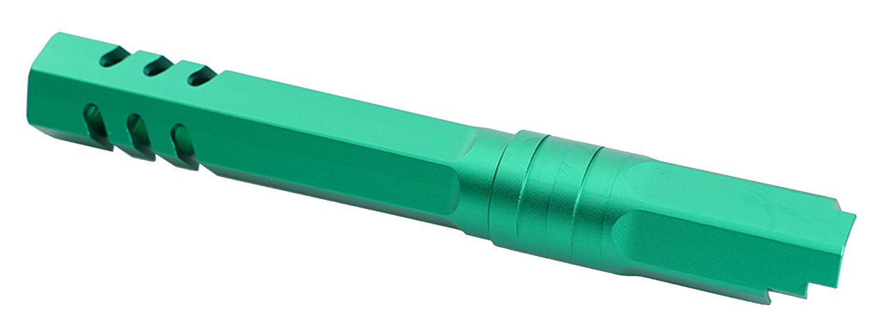 Atlas Custom Works 5.1 Inch Aluminum Hex Outer Barrel for TM Hicapa M11 CW GBBP (Green) - Click Image to Close