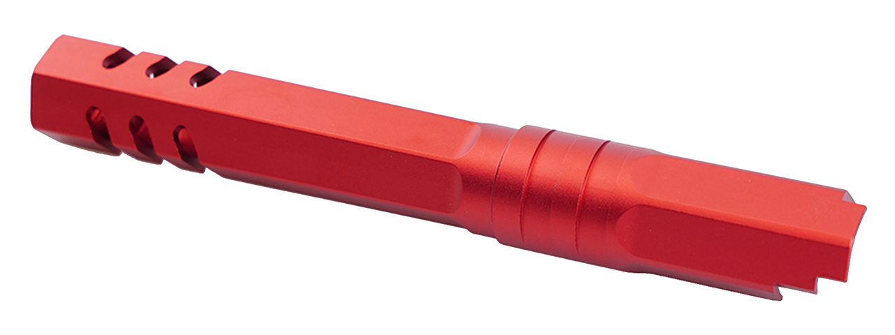 Atlas Custom Works 5.1 Inch Aluminum Hex Outer Barrel for TM Hicapa M11 CW GBBP (Red) - Click Image to Close
