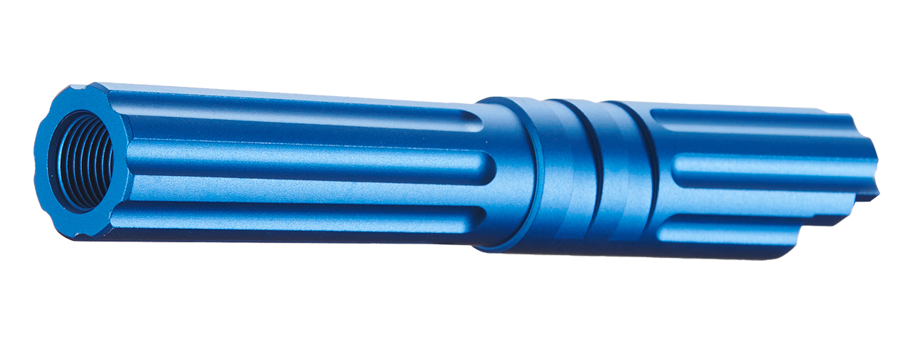 Atlas Custom Works 4.3 Inch Aluminum Straight Fluted Outer Barrel for TM Hicapa M11 CW GBBP (Blue) - Click Image to Close