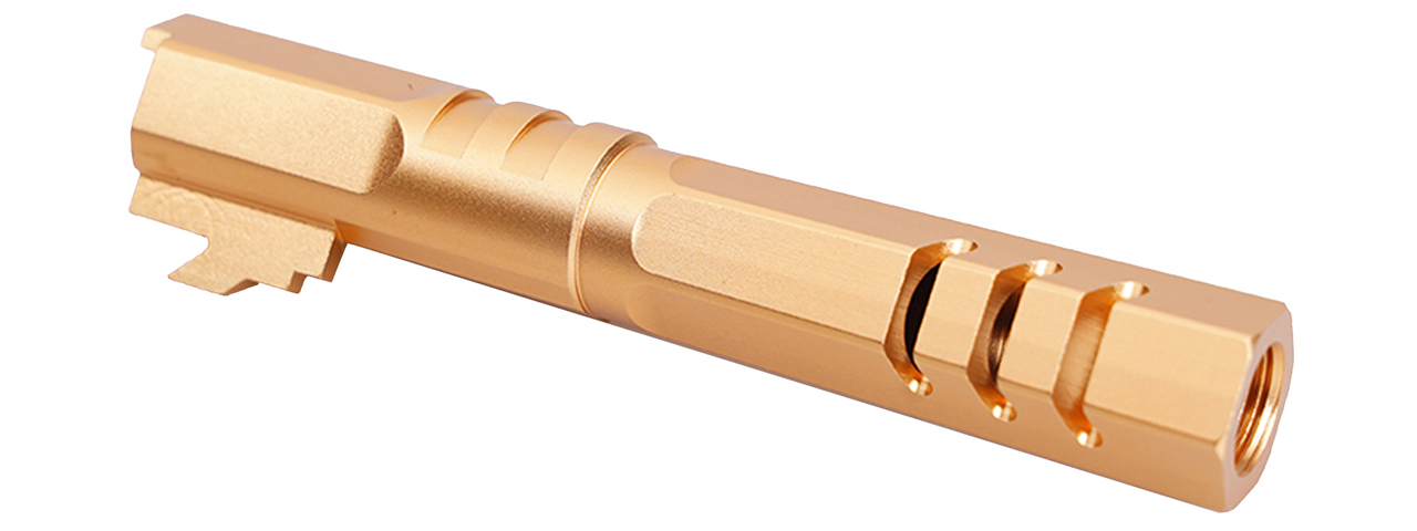 Atlas Custom Works 4.3 Inch Aluminum Hex Outer Barrel for TM Hicapa M11 CW GBBP (Gold) - Click Image to Close