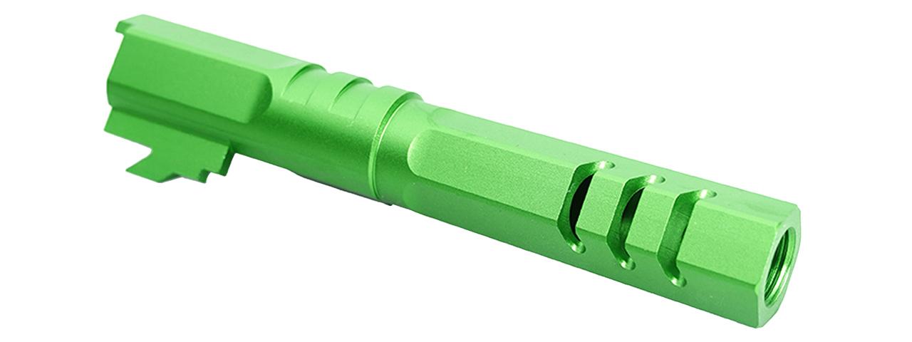 Atlas Custom Works 4.3 Inch Aluminum Hex Outer Barrel for TM Hicapa M11 CW GBBP (Green) - Click Image to Close