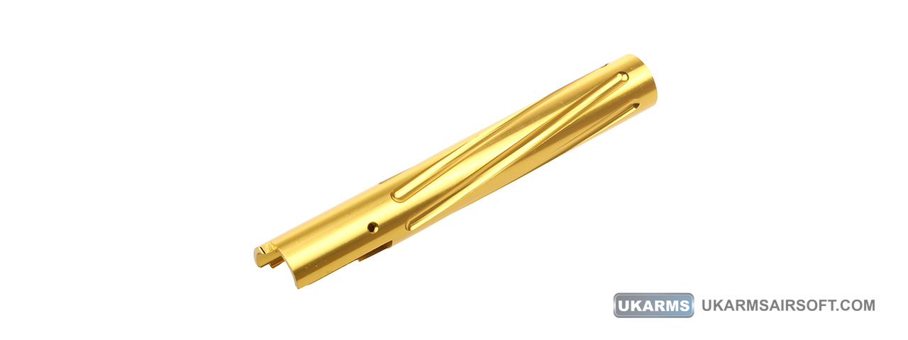 Atlas Custom Works Non-Recoiling Spiral Fluted Outer Barrel for TM Hi-Capa 5.1 Airsoft Pistols (Color: Gold) - Click Image to Close