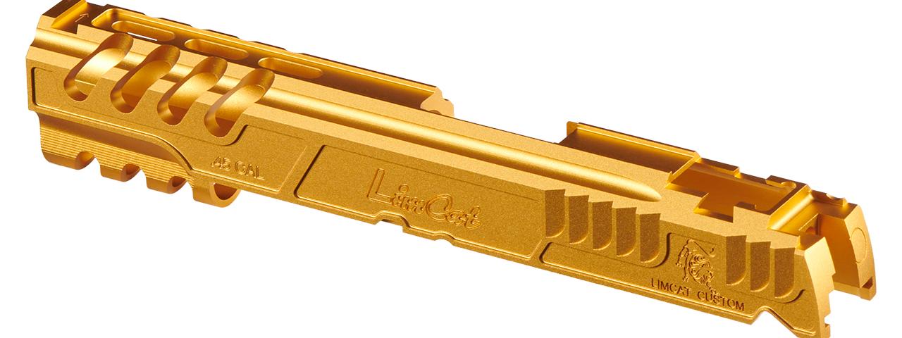 Atlas Custom Works LimCat "SpeedCat" Aluminum Slide for 5.1 TM Hicapa/1911 GBB - (Gold) - Click Image to Close
