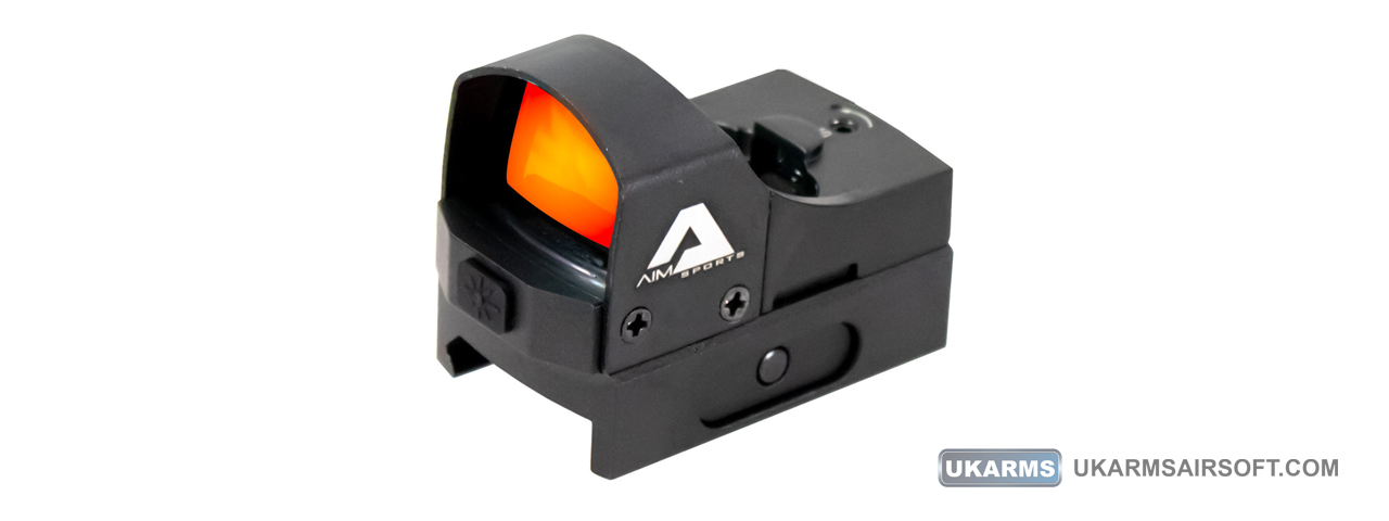 AIM Sports 1x24 Sub-Compact Pistol Red Dot Sight with Push Button Activation (Color: Black) - Click Image to Close