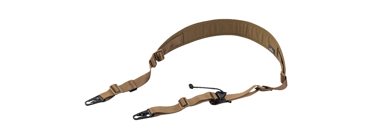 Amomax Padded Quick Adjust Two-Point Sling with HK Style Clip (Coyote Brown) - Click Image to Close