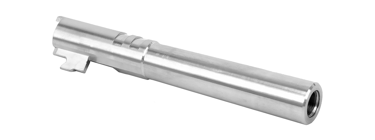Airsoft Masterpiece Edge Custom Stainless Steel Outer Barrel for Hi-Capa 5.1 - Silver - Click Image to Close