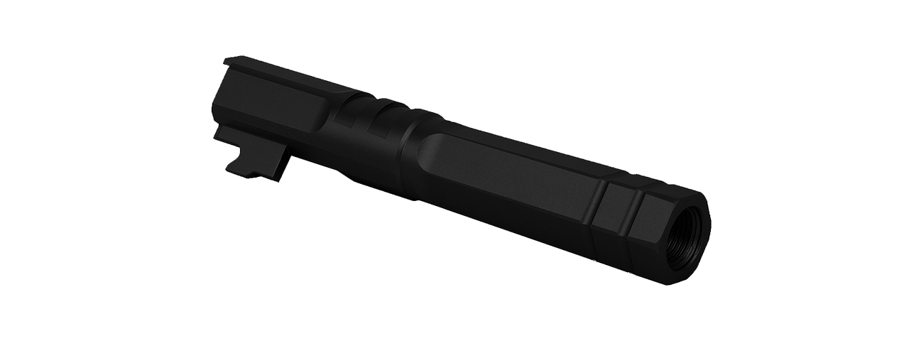 Airsoft Masterpiece Edge "HEXA" Aluminum Outer Barrel for 4.3 Hi Capa (Black) - Click Image to Close