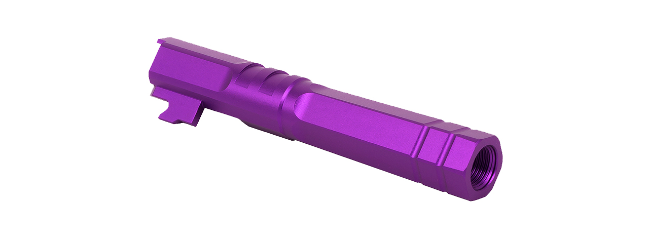 Airsoft Masterpiece Edge "HEXA" Aluminum Outer Barrel for 4.3 Hi Capa (Purple) - Click Image to Close