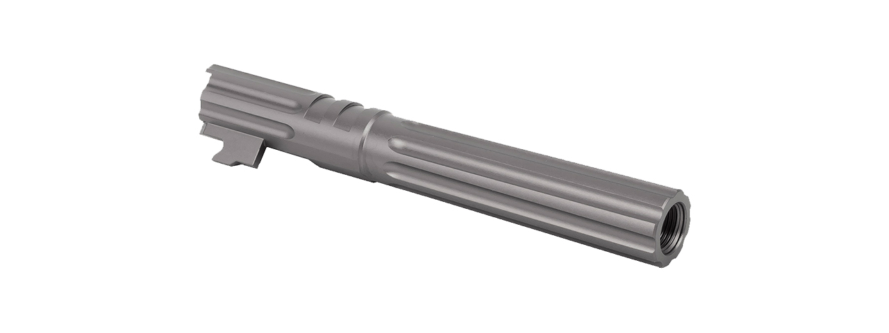 Airsoft Masterpiece Edge "WARP" Aluminum Outer Barrel for 5.1 Hi Capa (Titan Gray) - Click Image to Close