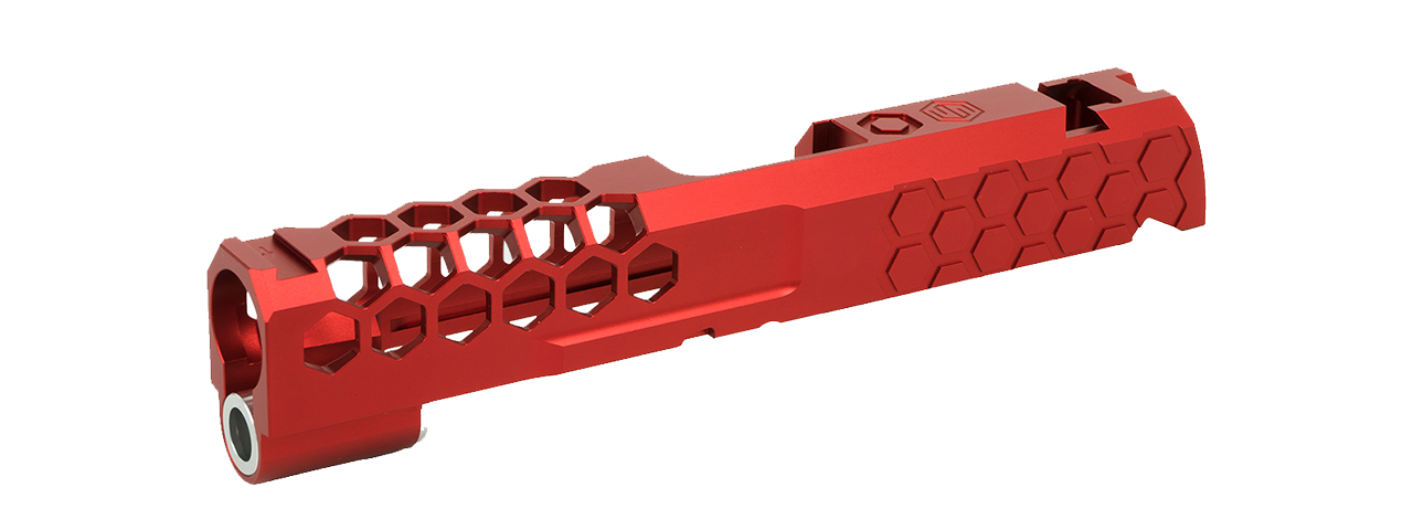 Airsoft Masterpiece Edge "HIVE" Aluminum Slide for 4.3 Hi Capa (Red) - Click Image to Close