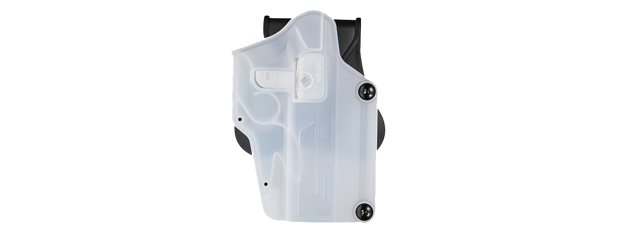 Amomax Q.R. Universal Polymer Paddle Holster (Frosted Clear White) - Click Image to Close