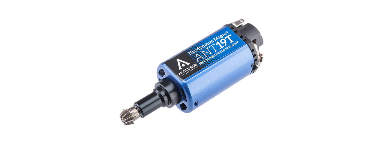 Arcturus High Torque Neodymium Motor w/ MIM Pinion Gear (Long/ 19 TPA) - Click Image to Close