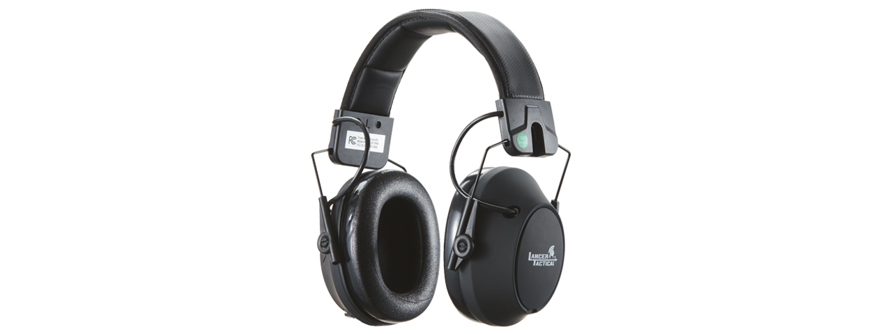 Lancer Tactical Bluetooth Electronic Shooting Earmuffs (Color: Black) - Click Image to Close