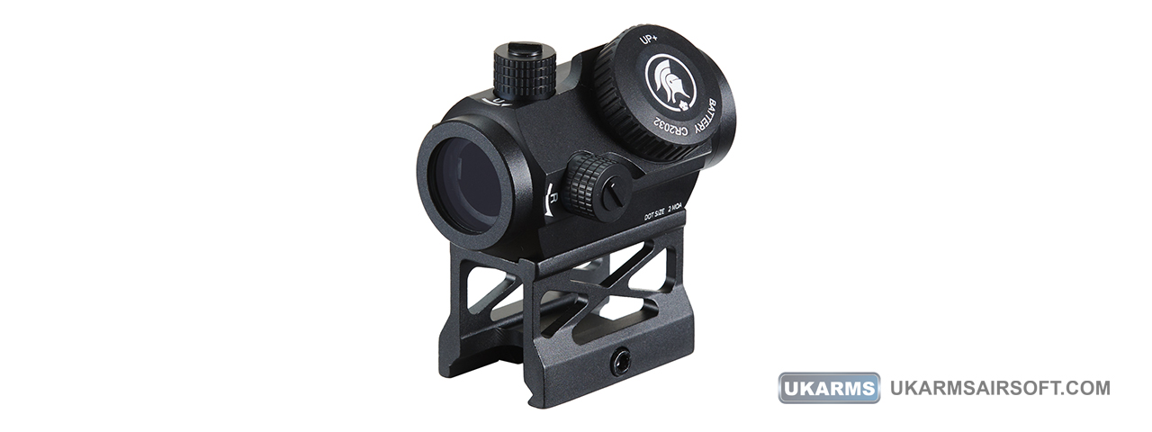 Lancer Tactical Micro Red Dot Sight with Riser Mount (Color: Black) - Click Image to Close