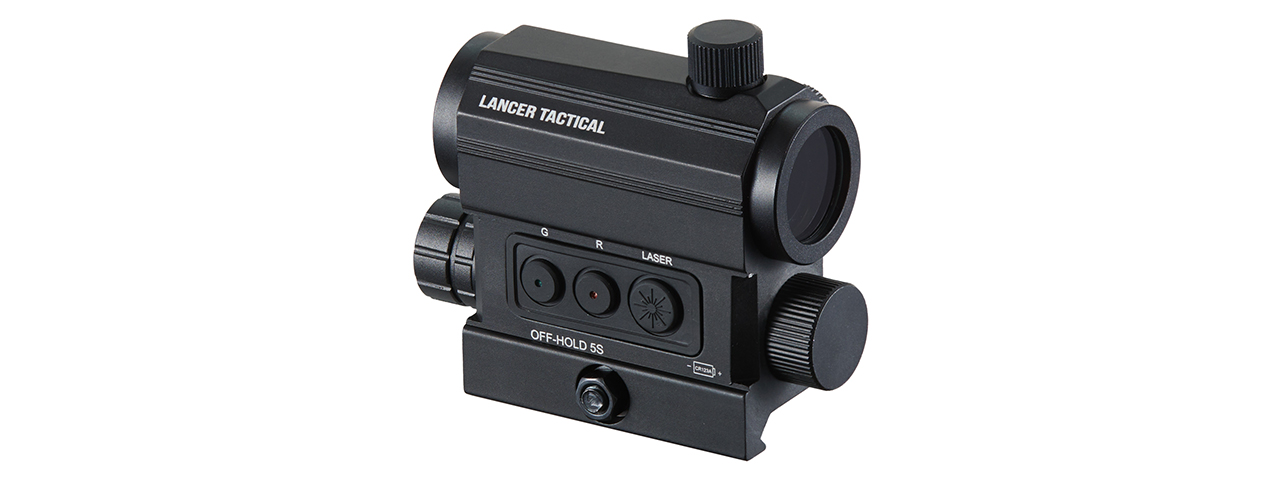 Lancer Tactical 1X25 Red/Green Dot Sight w/ QD Riser Laser Combo (Black) - Click Image to Close