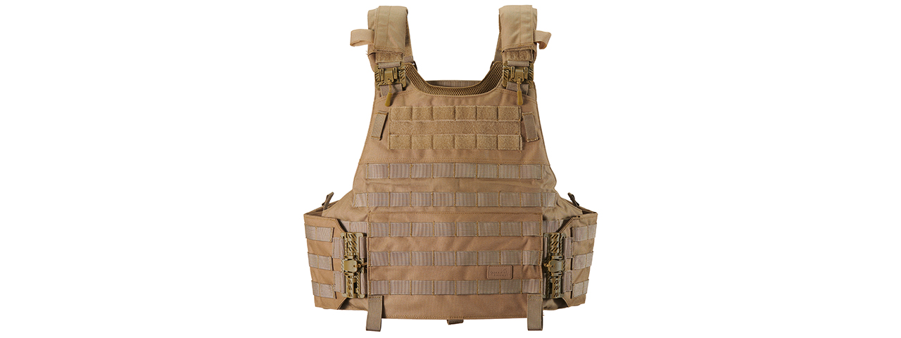 Lancer Tactical Quick Release Large Plate Carrier (Khaki) - Click Image to Close