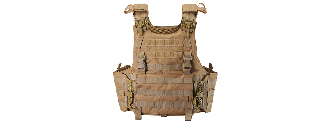 Lancer Tactical Quick Release Medium Plate Carrier (Khaki) - Click Image to Close