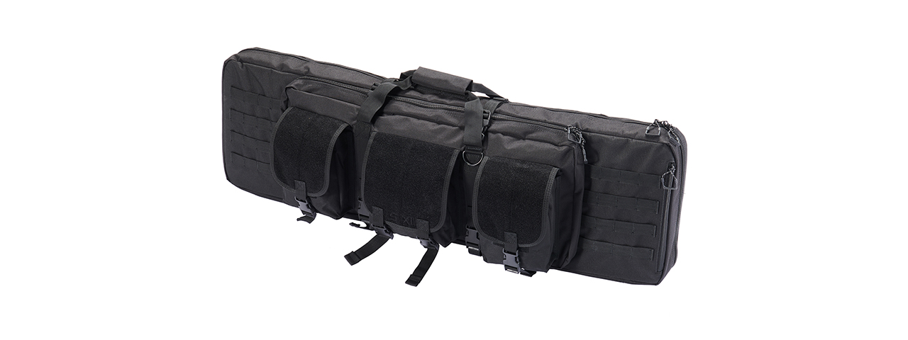 Lancer Tactical 1000D Nylon 42" Double Rifle Bag - Black - Click Image to Close