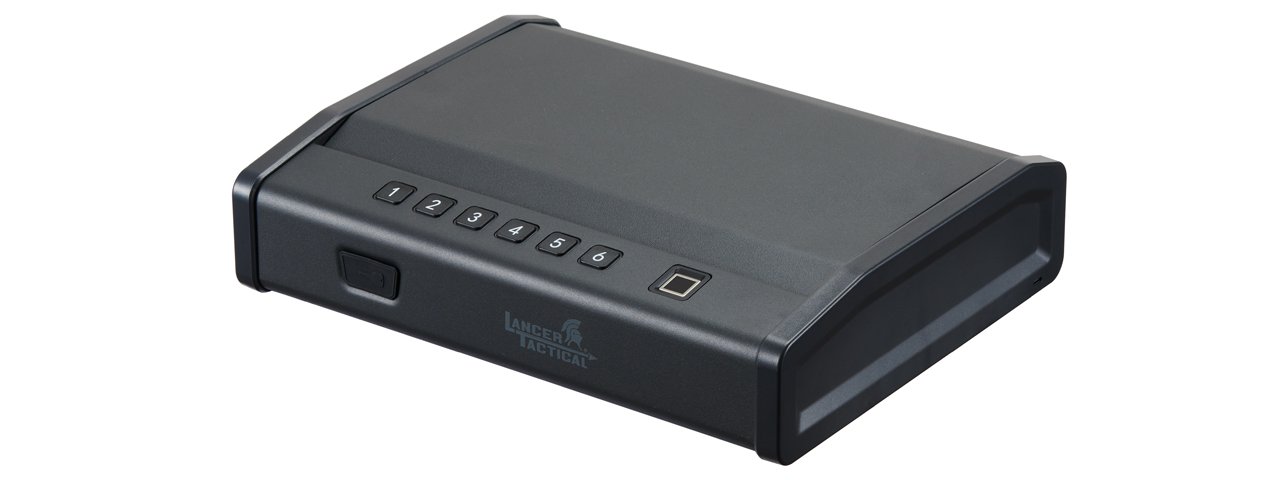 Lancer Tactical Biometric Fingerprint Password Safe Box (Color: Black) - Click Image to Close