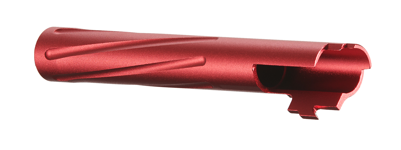 Golden Eagle Spiral and Fluted Outer Barrel for 5.1 Hi Capas (Red) - Click Image to Close