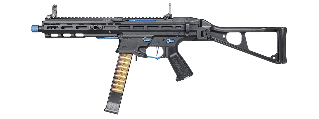 G&G Striker PCC45 SMG AEG Airsoft Rifle (Color: Black & Blue) - Click Image to Close