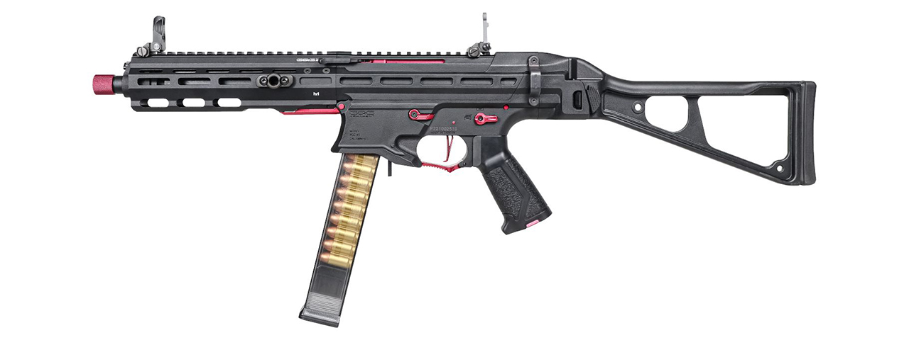 G&G Striker PCC45 SMG AEG Airsoft Rifle (Color: Black & Red) - Click Image to Close