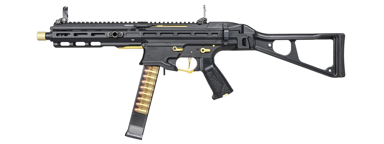 G&G Striker PCC45 SMG AEG Airsoft Rifle (Color: Black & Gold) - Click Image to Close