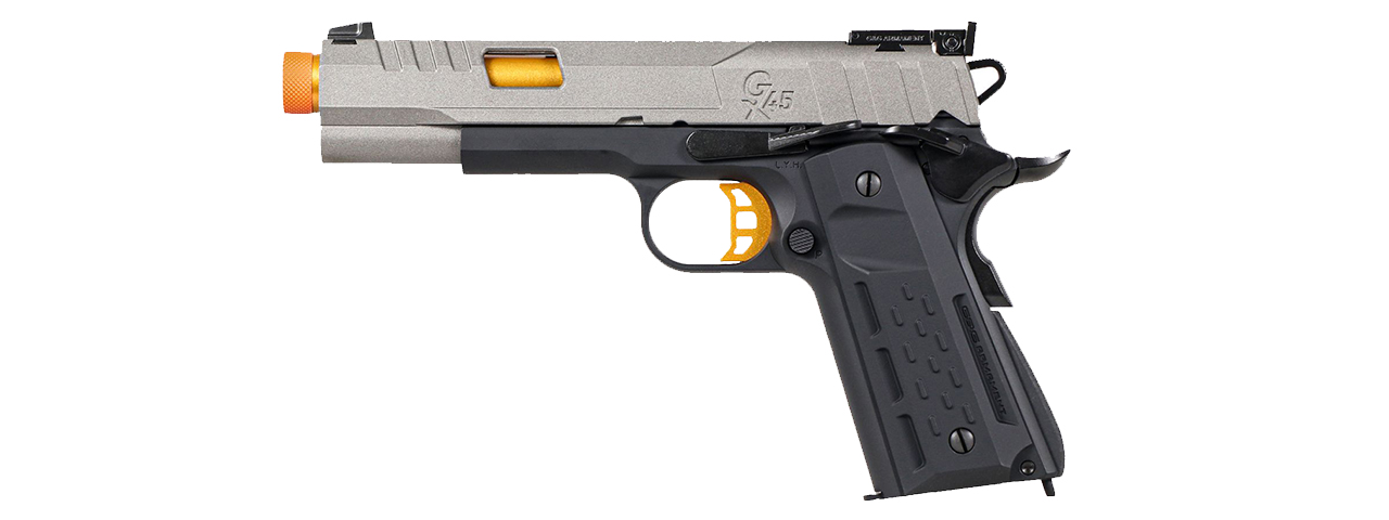 G&G GX45 MKV GBB Airsoft Pistol (Grey/Black/Gold) - Click Image to Close