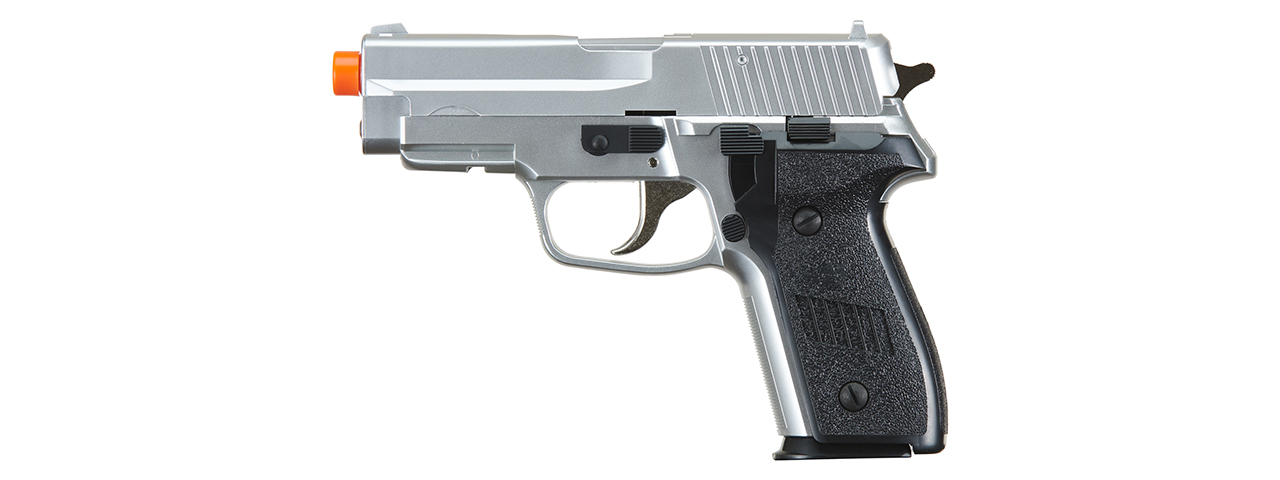 HFC AIRSOFT PREMIUM SPRING SIDE ARM PISTOL - SILVER - Click Image to Close