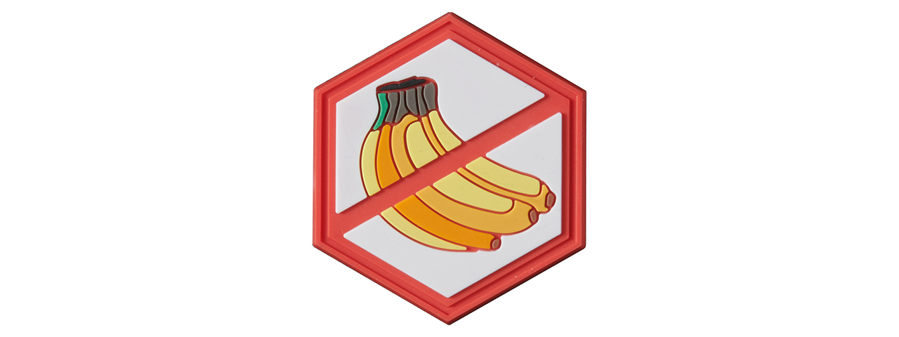 Hexagon PVC Patch "No Bananas Allowed" - Click Image to Close