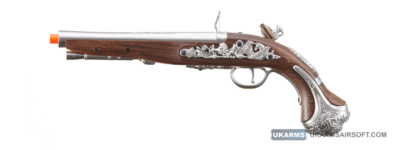 HFC George Washington Flintlock Airsoft Co2 Powered Pistol (Color: Silver) - Click Image to Close