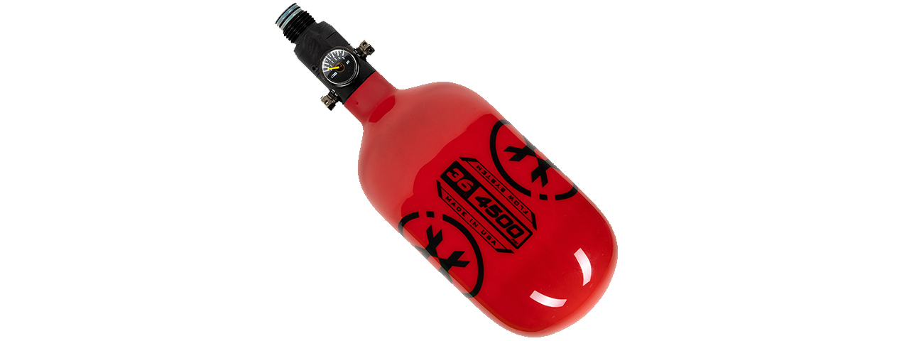 HK Army 36ci/4500 PSI Extra Lite Carbon Fiber Tank w/ Standard Re - Icon Red - Click Image to Close