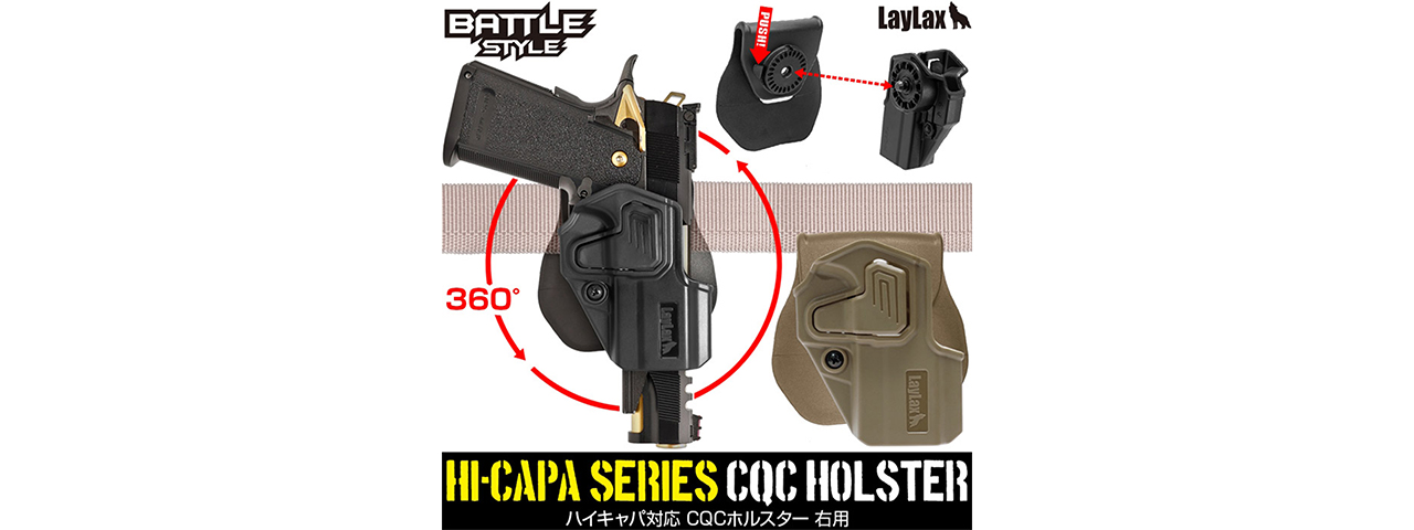 Laylax Hi-Capa CQC Battle Style Holster (Black) - Click Image to Close