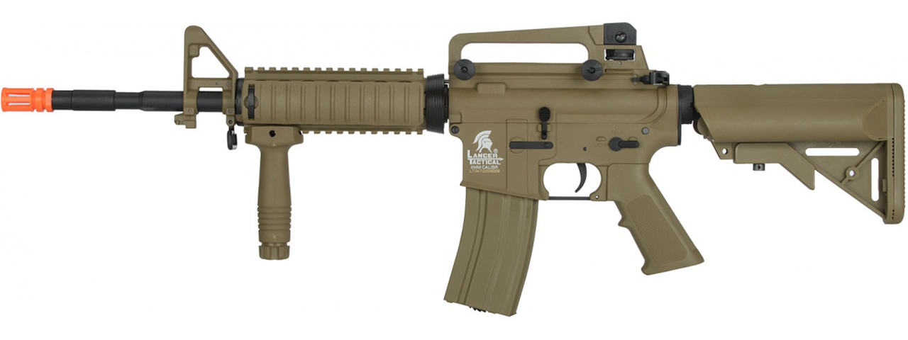 Lancer Tactical Gen 2 M4 RIS Airsoft Gun AEG Rifle - (Tan)(No Battery and Charger) - Click Image to Close