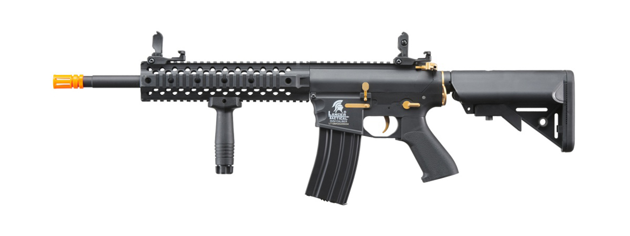 Lancer Tactical Gen 2 M4 Evo Airsoft AEG Rifle (Black & Gold)(No Battery and Charger) - Click Image to Close