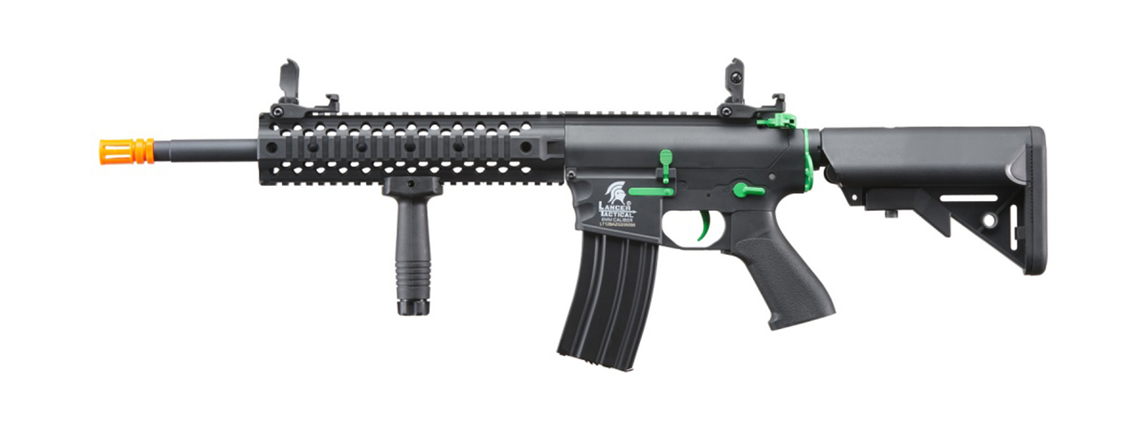 Lancer Tactical Gen 2 M4 Evo Airsoft AEG Rifle (Black & Green)(No Battery and Charger) - Click Image to Close
