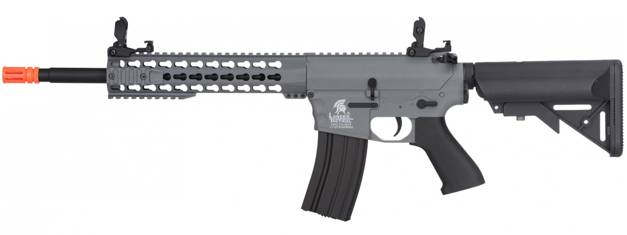 Lancer Tactical Gen 2 10" KeyMod M4 Evo Airsoft AEG Rifle Core Series (Gray)(No Battery and Charger) - Click Image to Close