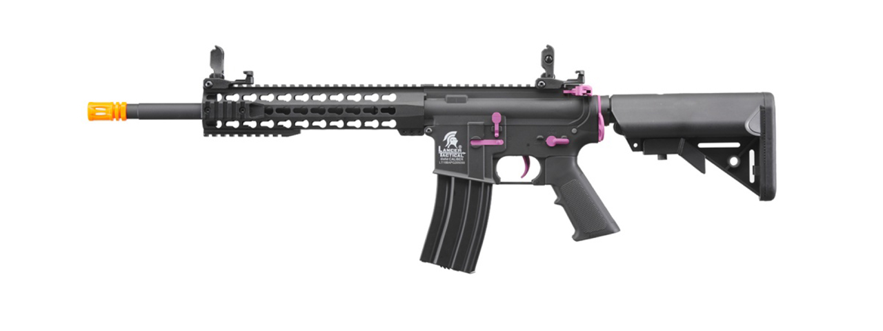 Lancer Tactical Gen 2 13.5" Keymod M4 Carbine Airsoft AEG Rifle (Black / Purple)(No Battery and Charger) - Click Image to Close