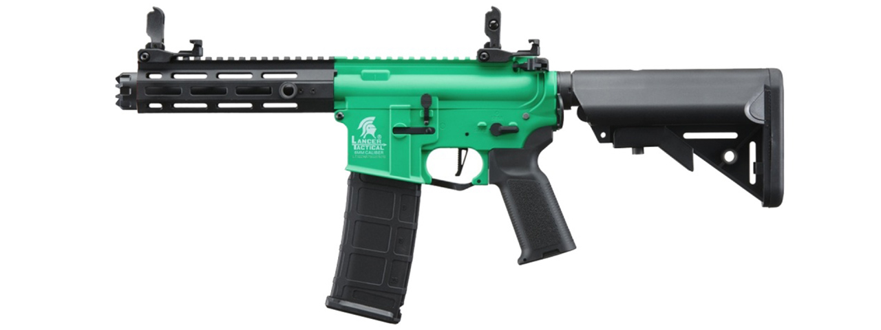 Lancer Tactical Gen 2 CQB M4 AEG Rifle Core Series (Color: Green & Black)(No Battery and Charger) - Click Image to Close